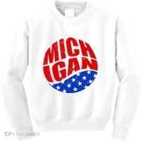 Patriotic Red White Blue Michigan Emblem Kids Sweatshirt thumb 0