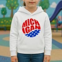 Patriotic Red White Blue Michigan Emblem Kids Hoodie thumb 3