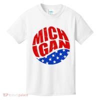 Patriotic Red White Blue Michigan Emblem Kids T-Shirt thumb 0