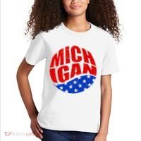 Patriotic Red White Blue Michigan Emblem Kids T-Shirt thumb 2