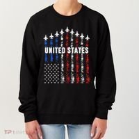 Patriotic Red White Blue Usa Flag Fighter Jets Women's Sweatshirt thumb 0