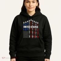 Patriotic Red White Blue Usa Flag Fighter Jets Hoodie thumb 5