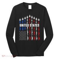 Patriotic Red White Blue Usa Flag Fighter Jets Long Sleeve Shirt thumb 0