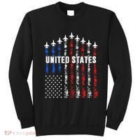 Patriotic Red White Blue Usa Flag Fighter Jets Sweatshirt thumb 0