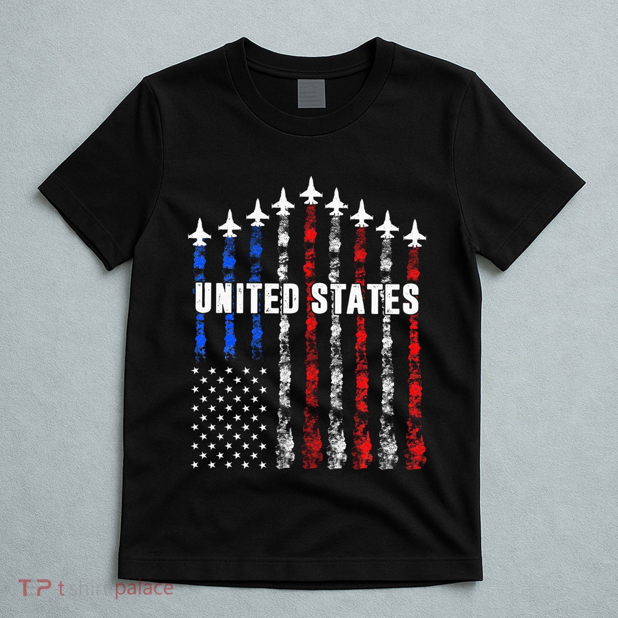 Patriotic Red White Blue Usa Flag Fighter Jets T-Shirt