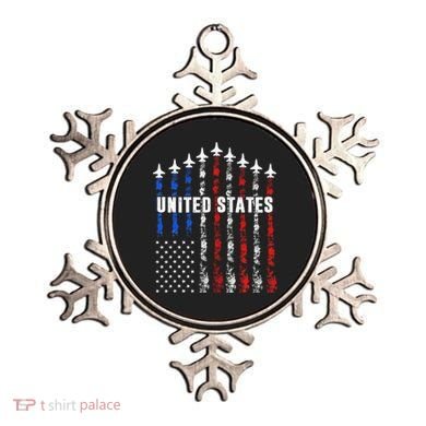 Patriotic Red White Blue Usa Flag Fighter Jets Ornament