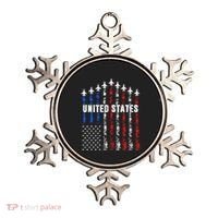 Patriotic Red White Blue Usa Flag Fighter Jets Ornament thumb 0