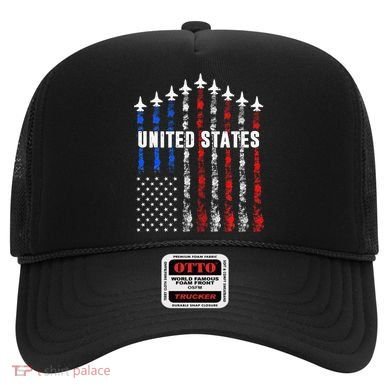 Patriotic Red White Blue Usa Flag Fighter Jets Hat