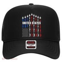 Patriotic Red White Blue Usa Flag Fighter Jets Hat thumb 0