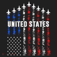 Patriotic Red White Blue Usa Flag Fighter Jets Hat thumb 2