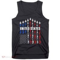 Patriotic Red White Blue Usa Flag Fighter Jets Tank Top thumb 0