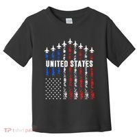 Patriotic Red White Blue Usa Flag Fighter Jets Toddler T-Shirt thumb 0
