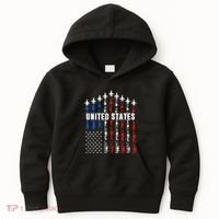 Patriotic Red White Blue Usa Flag Fighter Jets Kids Hoodie thumb 0