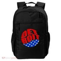 Patriotic Red White Blue Detroit Emblem Backpack thumb 0