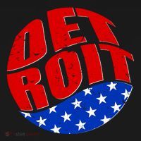 Patriotic Red White Blue Detroit Emblem Backpack thumb 2