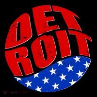 Patriotic Red White Blue Detroit Emblem Coaster thumb 2