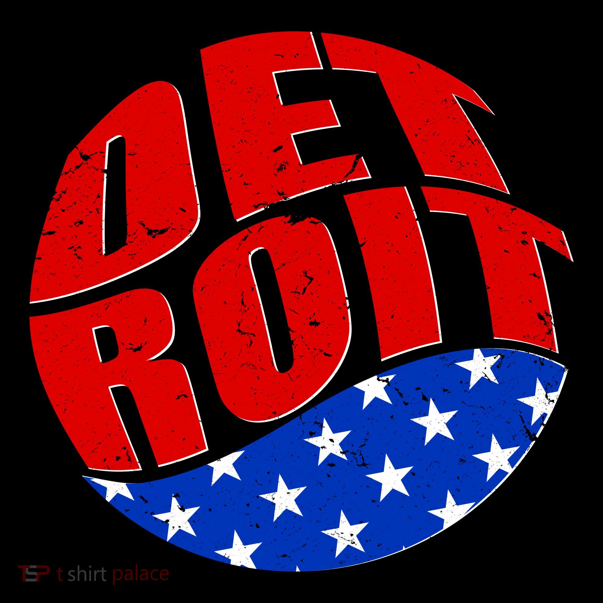 Patriotic Red White Blue Detroit Emblem Toddler Hoodie