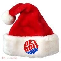 Patriotic Red White Blue Detroit Emblem Santa Hat thumb 0