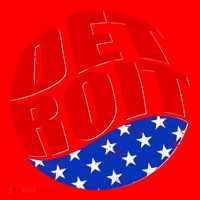 Patriotic Red White Blue Detroit Emblem Santa Hat thumb 1