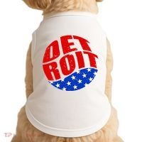 Patriotic Red White Blue Detroit Emblem Doggie Tank thumb 0