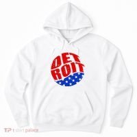 Patriotic Red White Blue Detroit Emblem Hoodie thumb 0