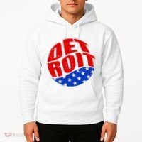 Patriotic Red White Blue Detroit Emblem Hoodie thumb 2