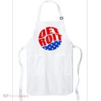 Patriotic Red White Blue Detroit Emblem Apron thumb 0