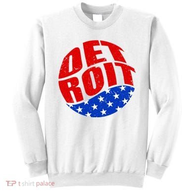 Patriotic Red White Blue Detroit Emblem Sweatshirt