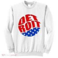 Patriotic Red White Blue Detroit Emblem Sweatshirt thumb 0