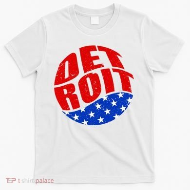 Patriotic Red White Blue Detroit Emblem T-Shirt