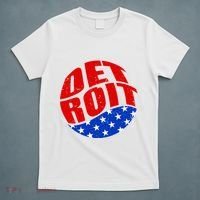 Patriotic Red White Blue Detroit Emblem T-Shirt thumb 5