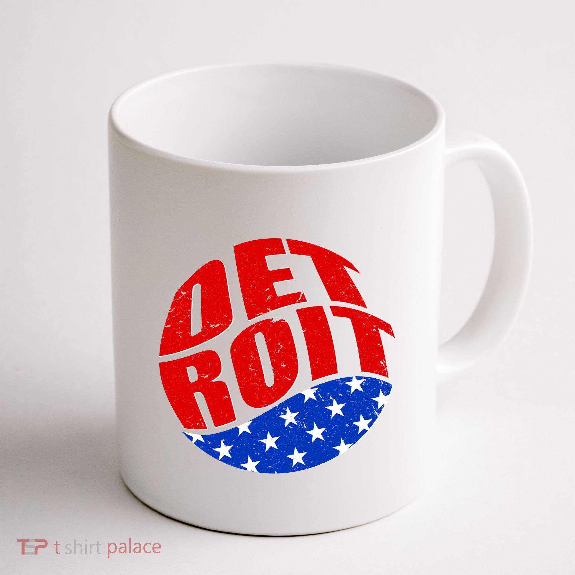 Patriotic Red White Blue Detroit Emblem Coffee Mug