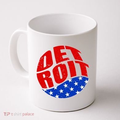 Patriotic Red White Blue Detroit Emblem Coffee Mug