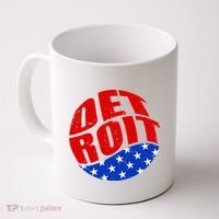 Patriotic Red White Blue Detroit Emblem Coffee Mug thumb 0