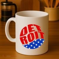Patriotic Red White Blue Detroit Emblem Coffee Mug thumb 4