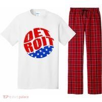 Patriotic Red White Blue Detroit Emblem Pajama Set thumb 0