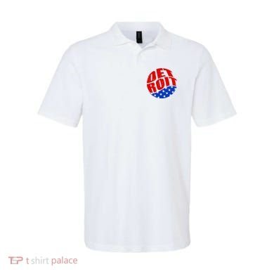 Patriotic Red White Blue Detroit Emblem Polo