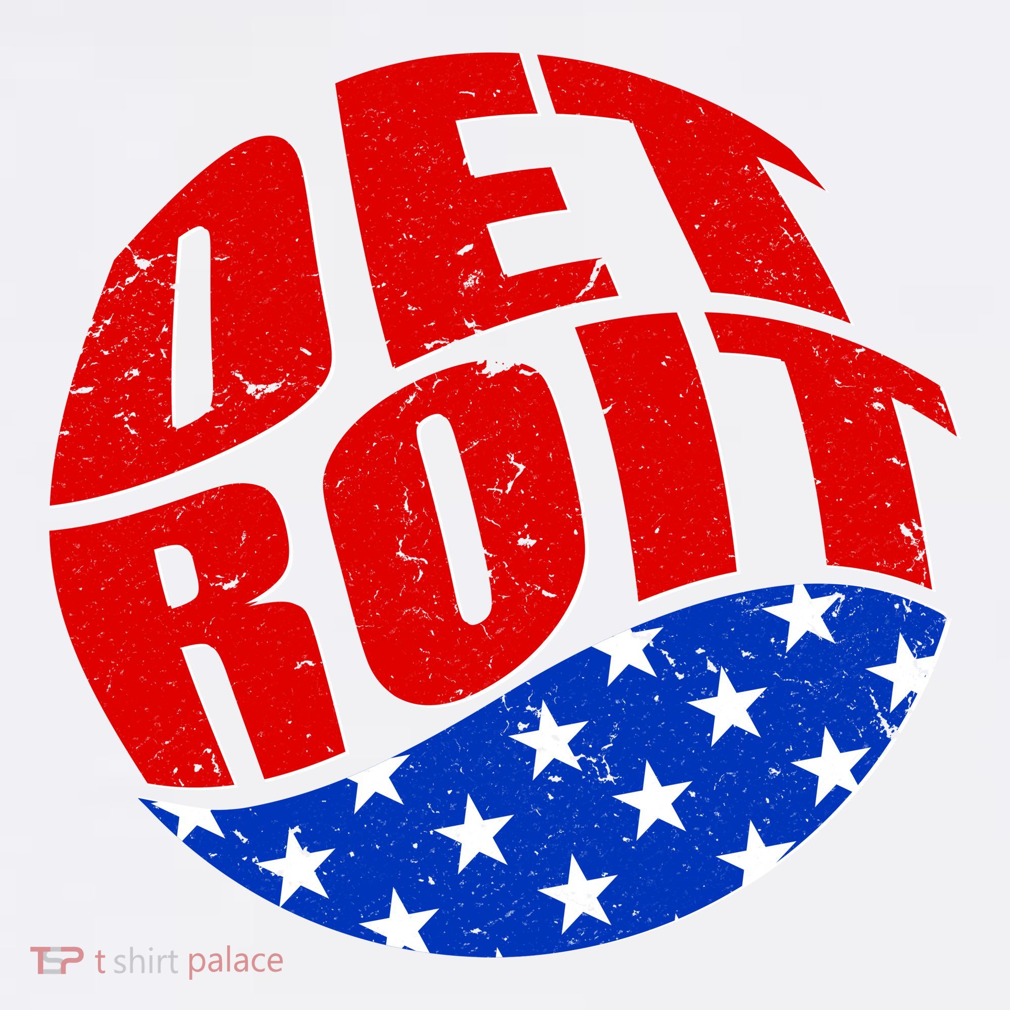 Patriotic Red White Blue Detroit Emblem Women's Hoodie