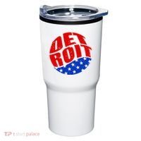 Patriotic Red White Blue Detroit Emblem Tumbler thumb 0