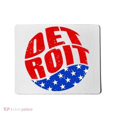 Patriotic Red White Blue Detroit Emblem Mousepad
