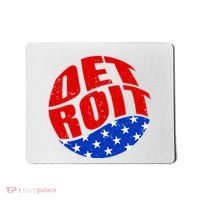 Patriotic Red White Blue Detroit Emblem Mousepad thumb 0