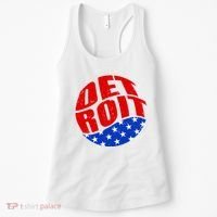 Patriotic Red White Blue Detroit Emblem Women's Tank Top thumb 0