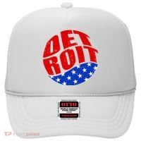 Patriotic Red White Blue Detroit Emblem Hat thumb 0