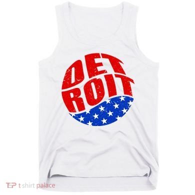 Patriotic Red White Blue Detroit Emblem Tank Top