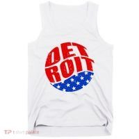 Patriotic Red White Blue Detroit Emblem Tank Top thumb 0