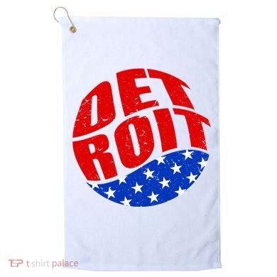 Patriotic Red White Blue Detroit Emblem Golf Towel
