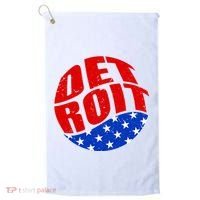 Patriotic Red White Blue Detroit Emblem Golf Towel thumb 0