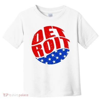 Patriotic Red White Blue Detroit Emblem Toddler T-Shirt