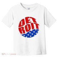 Patriotic Red White Blue Detroit Emblem Toddler T-Shirt thumb 0