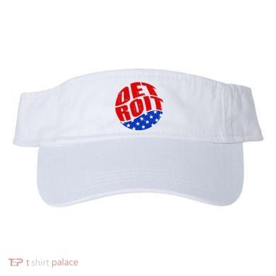 Patriotic Red White Blue Detroit Emblem Visor